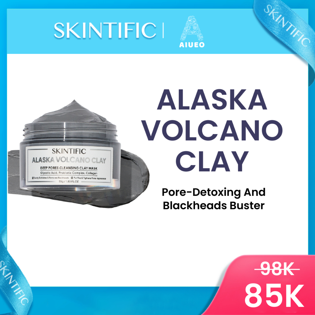 [FLASH SALE] - SKINTIFIC Alaska Volcano Clay Mask Deep Pores Cleansing Mud Mask 55g BPOM