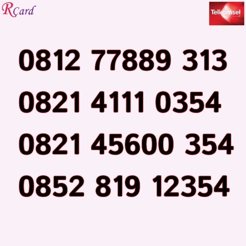 Perdana Nomor Cantik Simpati Telkomsel 313 354 Rapi 45600 4111 354 77889 313 819 12354