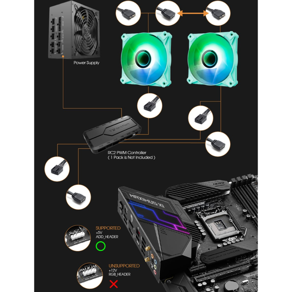 DarkFlash Infinity 8 5in1 ARGB White with Controller Fan Case 12cm