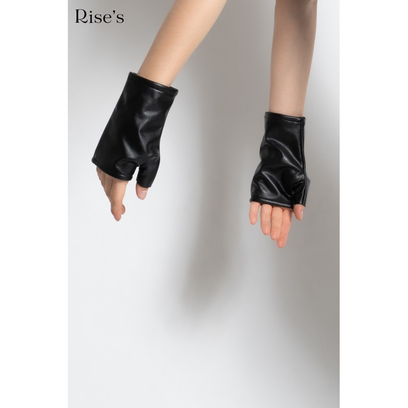 sarung tangan kulit dance wanita/ gloves fingerless leather short/luxury fashion