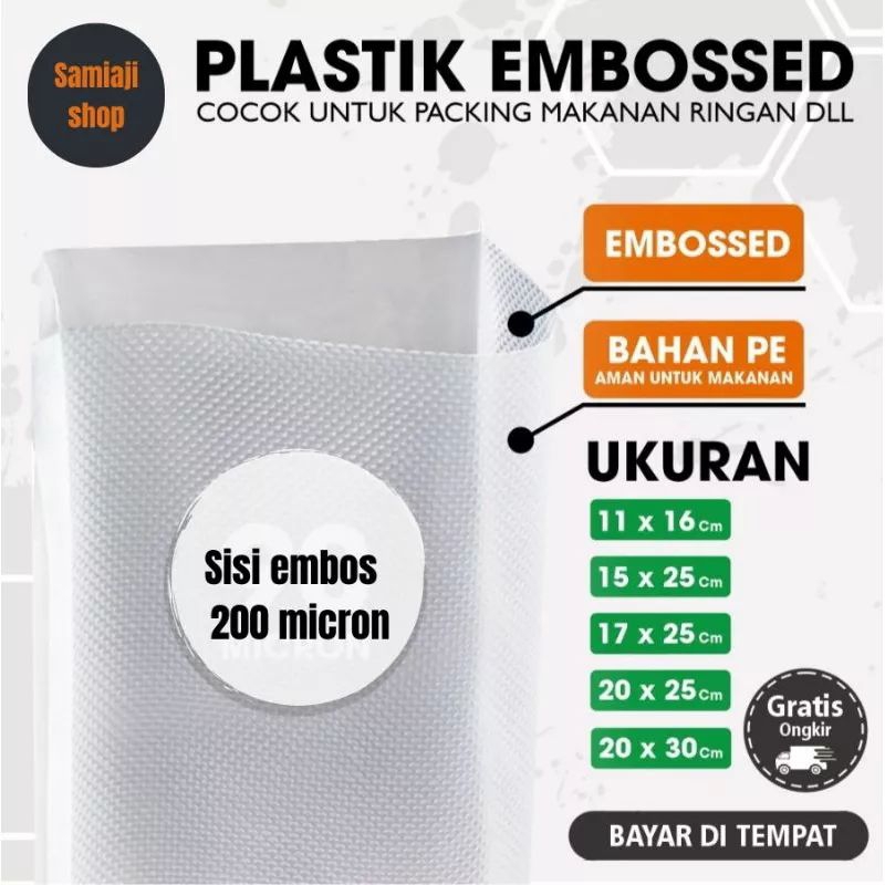 Plastik Vakum 15x25 Makanan  Embos Vacum Vacuum Fakum Bag Embossed Emboss