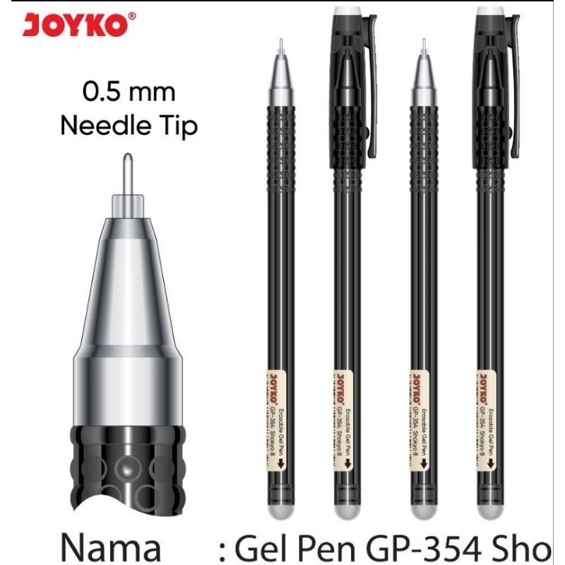 

Pena Erasable Joyko GP-354 0,5mm hitam (1pcs)