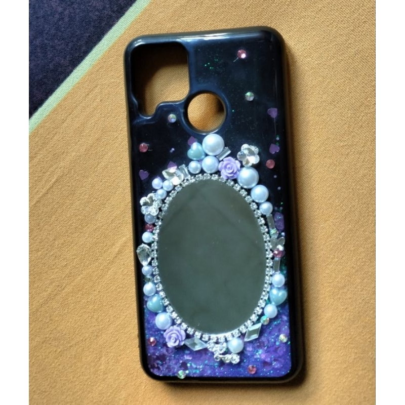 Water Glitter Casing Soft Phone Case Realme C15 Mirror