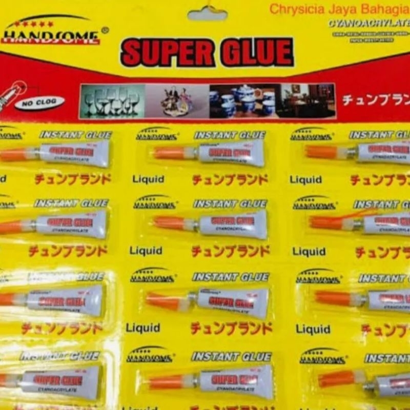 

LEM POWER GLUE ISI 12 PCS Handsome kuat merekat