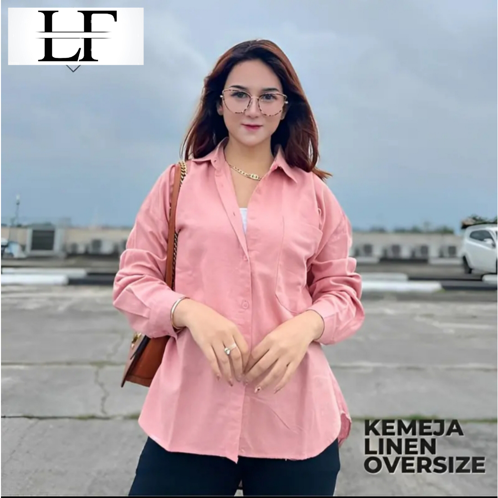 Kemeja Wanita Oversize Linen - Olivia Shirt