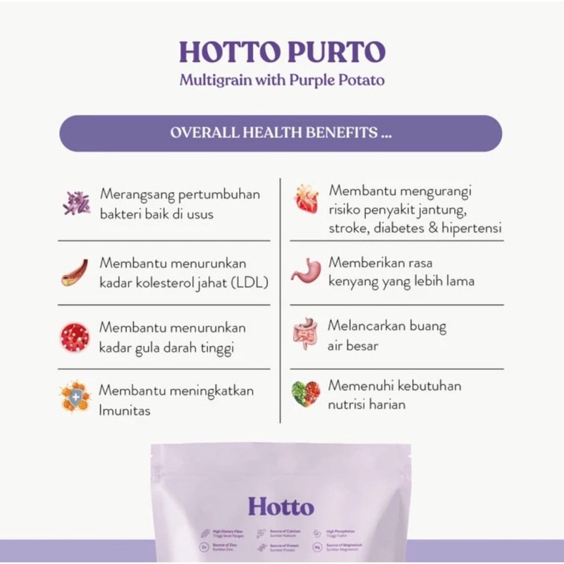 HOTTO Purto Multigrain With Purple Potato (KHUSUS SACHET) / Hotto Purto Multigrain