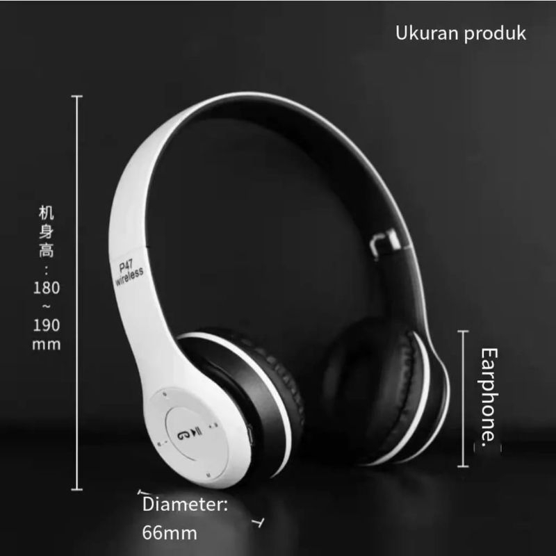 Headphone P47 Bluetooth Wireless Audio Stereo AUX Super Bass Headset Bluetooth