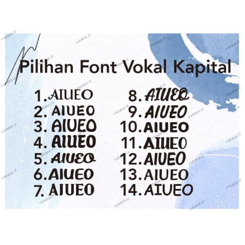 Huruf Spon Papan Bunga Rustic 𝟭 𝗦𝗘𝗧 𝗩𝗢𝗞𝗔𝗟 (𝗔𝗜𝗨𝗘𝗢)| Spon 1 cm