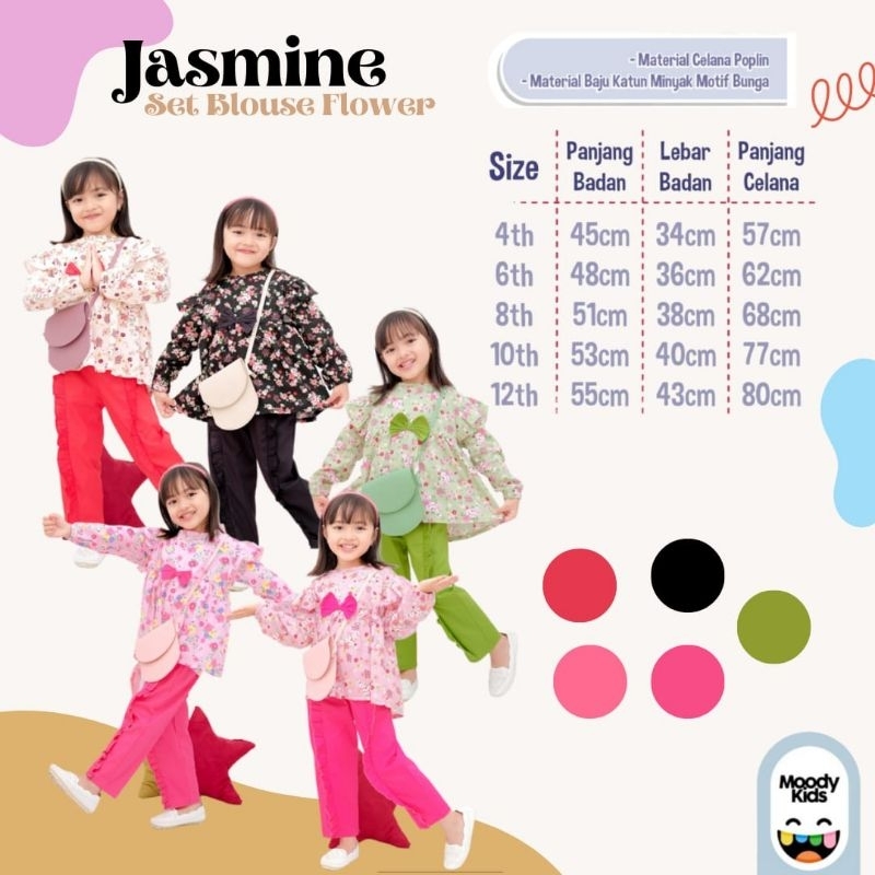 Jasmine Set Blouse Flower by Moodykids Aeraaqu free sling bag