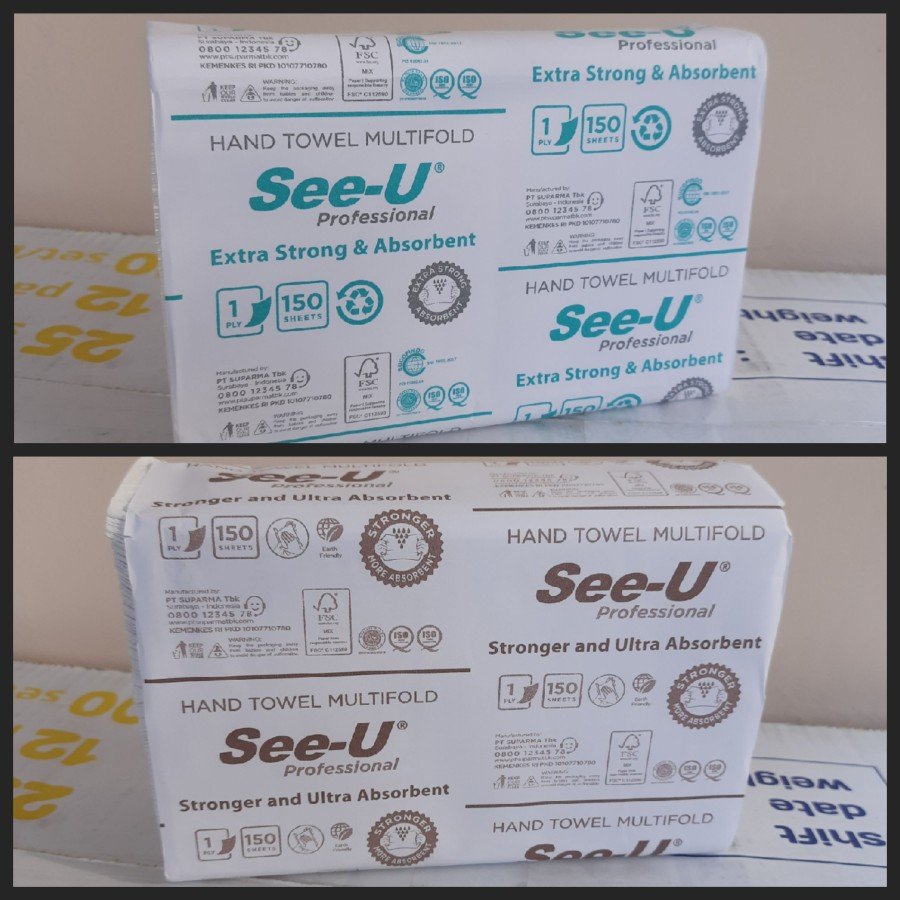 tisu tissu SEE-U see u multifold PREMIUM hand towel sleeve pack