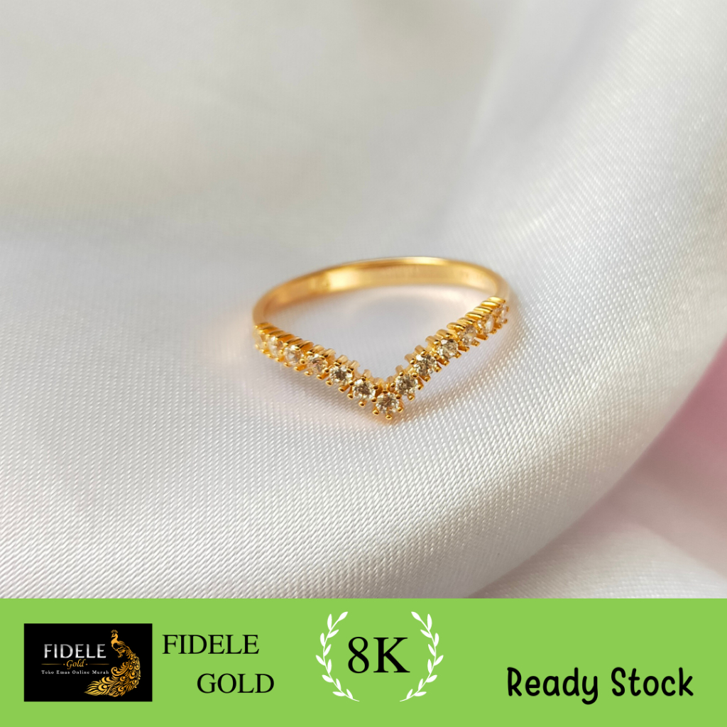 Cincin aurel nagita fashion vshape cincin emas asli kadar muda 37%