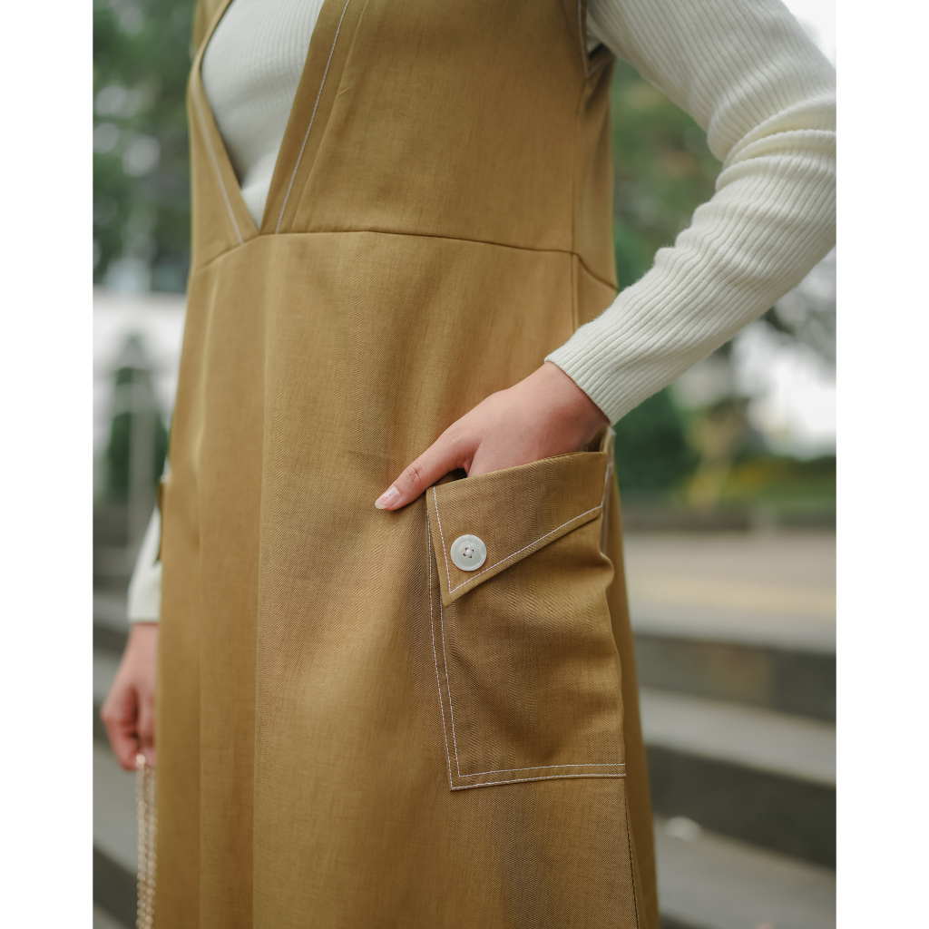 Zaha Sleeveless Dress - 4 Warna | Zysku Xena | Dress Gamis Rompi Kerja Wanita Formal Tanpa Lengan Sleeveless