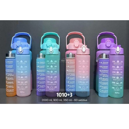 [ ABJ ] Botol Viral Gradasi 3in1 1 Set 2Liter + 900ml + 350ml Free Stiker 3D