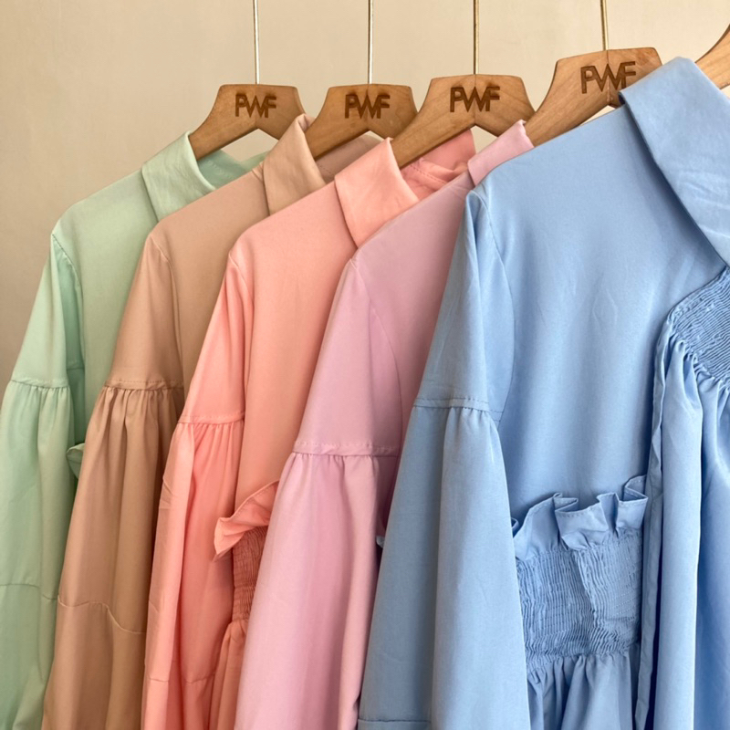 Gea Smock Blouse / Baju Atasan Ruffle Wanita Import