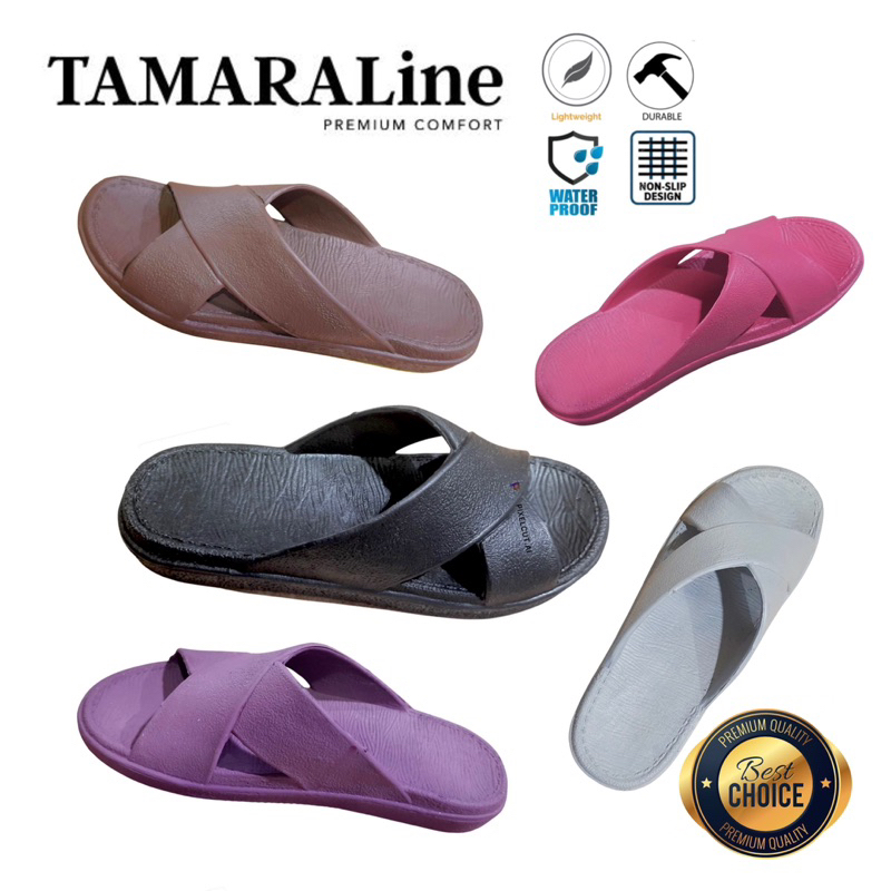 Sandal Selop Karet Casual Wanita Dewasa Remaja Anti Air Licin Slip Premium Lentur Empuk Ringan Santai Rumah Taman Kamar Mandi Indoor Outdoor Murah Promo TamaraLine 227W