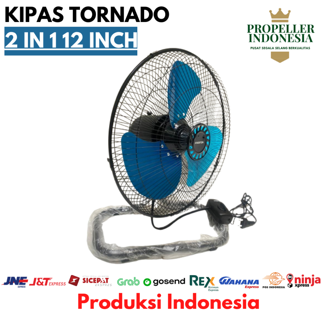 Kipas Angin Tornado Besi 3in1 12Inch Stand Fan Desk Fan Wall Fan-1218