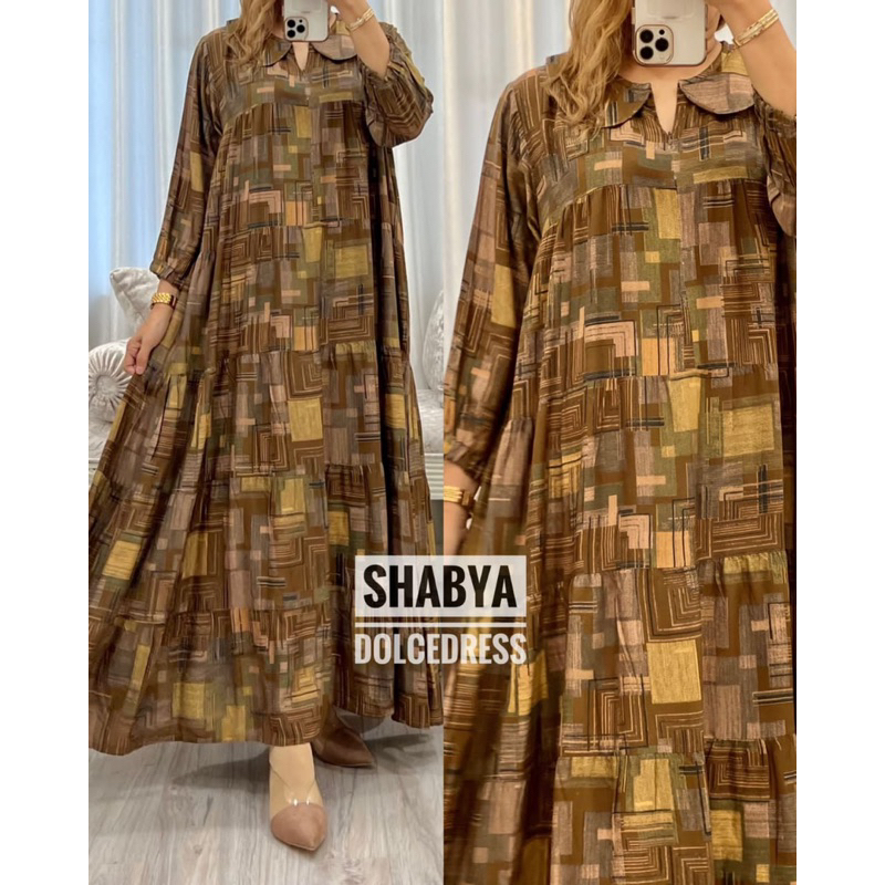 Daster Arab Dolce SHABYA Midi Dress Rayon Bumil Busui Flowy super klok
