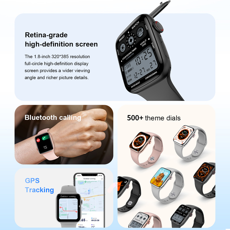 [GET 2 STRAP] 41mm DT8 MINI Smart Watch 1.8inch Bluetooth Call NFC GPS Tracker Fitness Heart Rate Alarm Clock Custom Watch Face Wireless Charging Smartwatch For Women