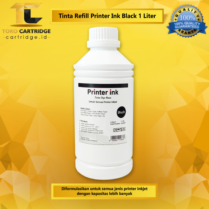 Tinta isi ulang 1 liter Cyan Printer Canon HP Epson Brothr Murah