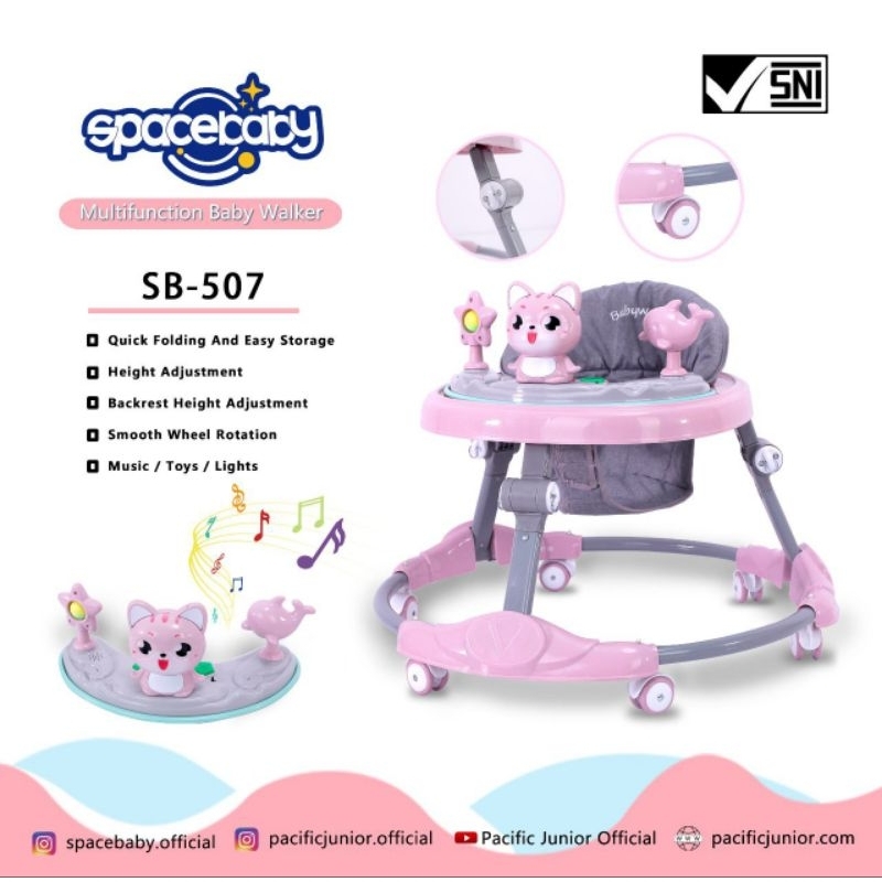 READY STOK BISA COD BABYWALKER SB-507 ADA MUSIK/MAINAN