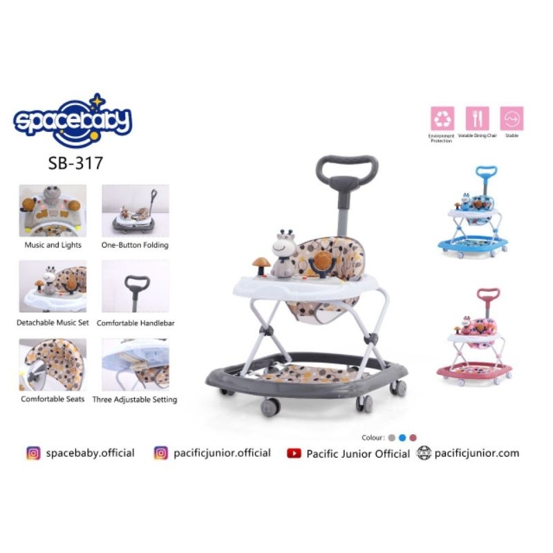 Baby Walker Spacebaby SB317/mainan anak belajar jalan spacebaby