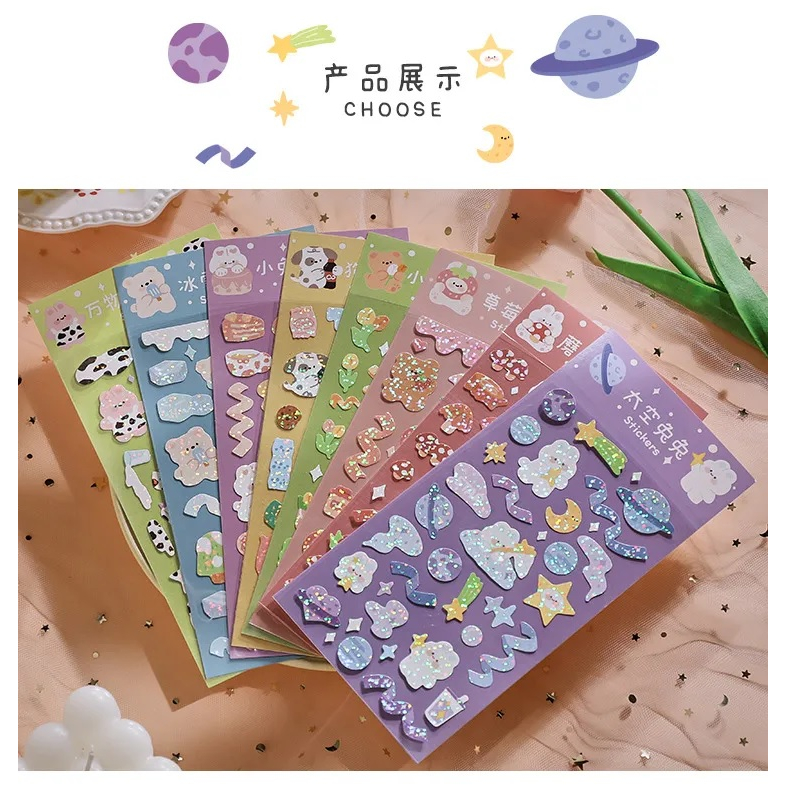 

sticker glitter Bear/sticker bear/sticker glitter/sticker lucu/sticker unik