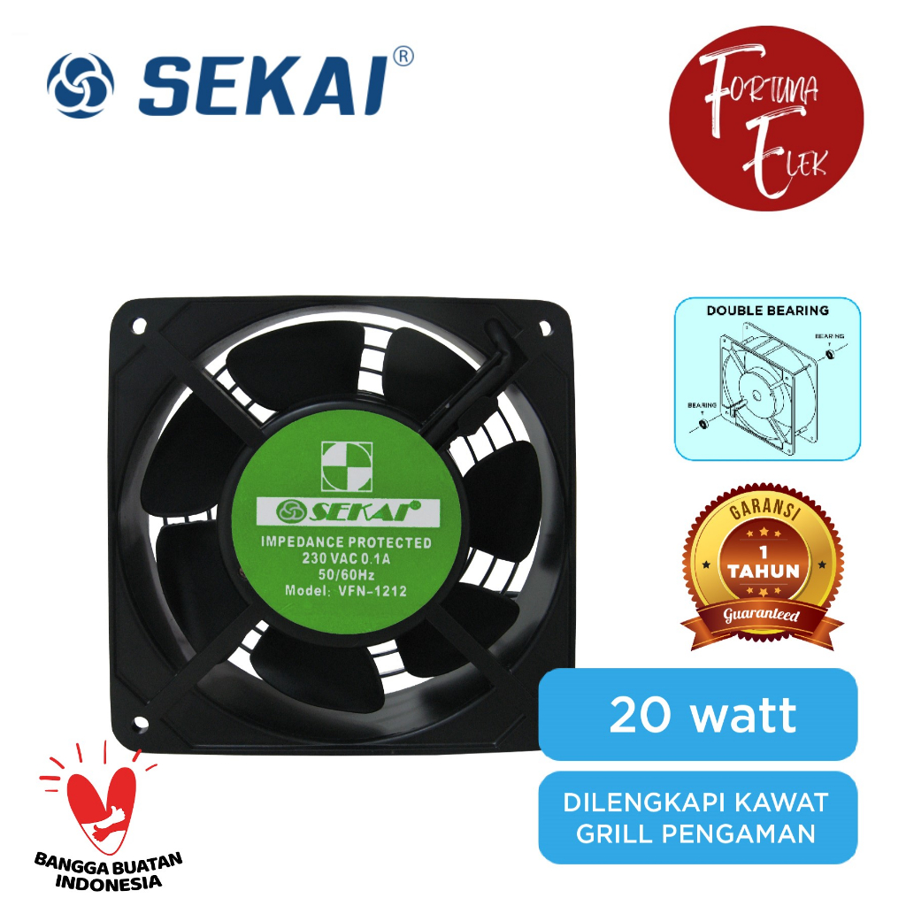 SEKAI Kipas Angin Hisap Partisi Meja 12 cm VFN-1212 Cooling Fan Untuk Video PC Komputer