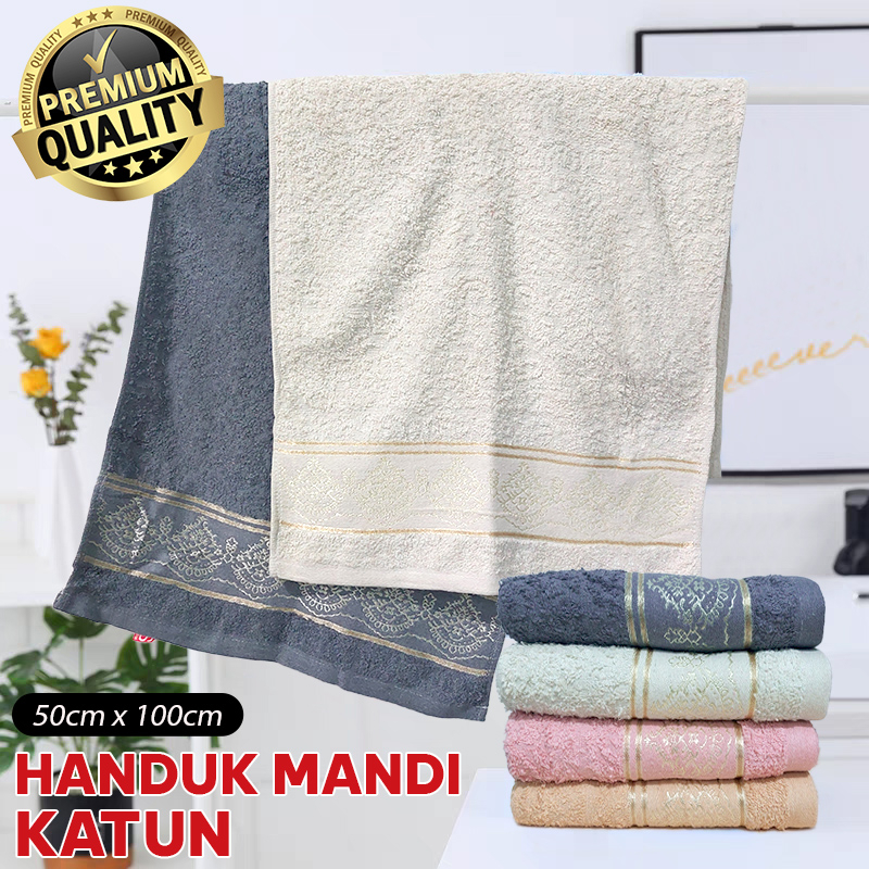 Handuk Mandi Dewasa Bahan katun  100cm x 50cm Multifungsi Daya Serap Cepat Terbaru - J3B1