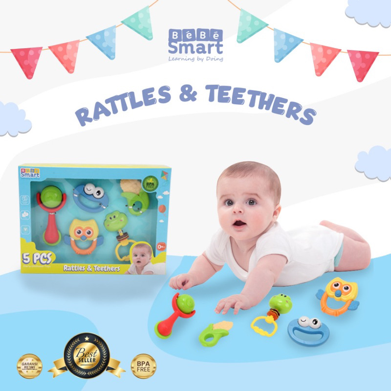 Makassar - Bebe Smart 5pcs Rattles &amp; Teether Set