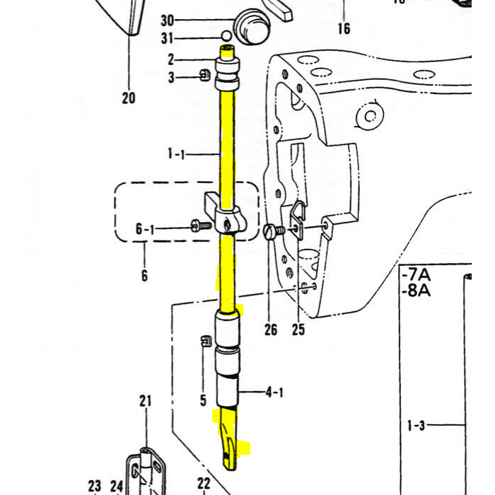 Presser Bar (S06259001) Taking Ori Taiwan Mesin Jahit Make Up YX-926 / B-926