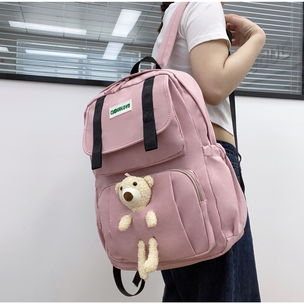 Tas Ransel Sekolah CLOUDS' LOVE 38035 Backpack Remaja Muat Laptop 16inch Bahan Anti Air WATCHKITE WKOS