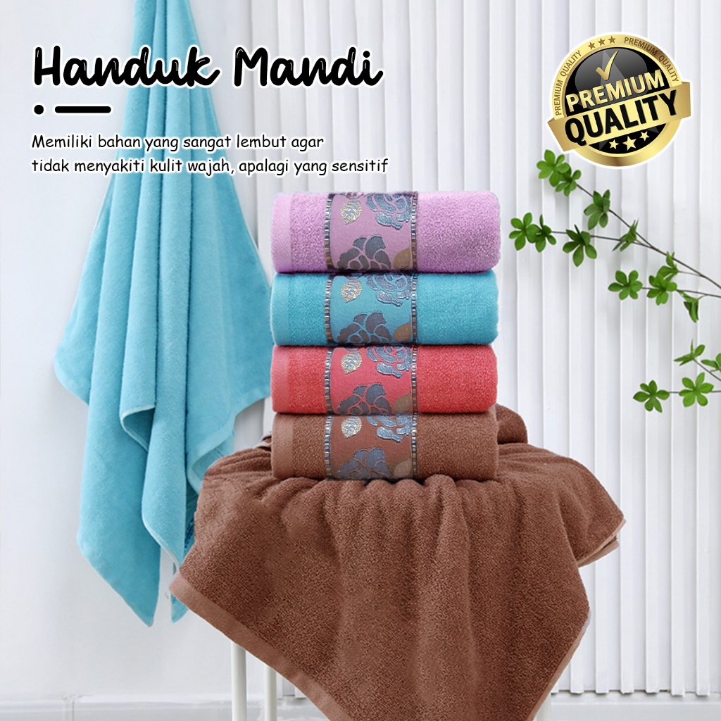 COD Terbaru Handuk Mandi Besar Tebal dan Lembut Bahan Katun Ukuran 100cm x 50cm - J3B7