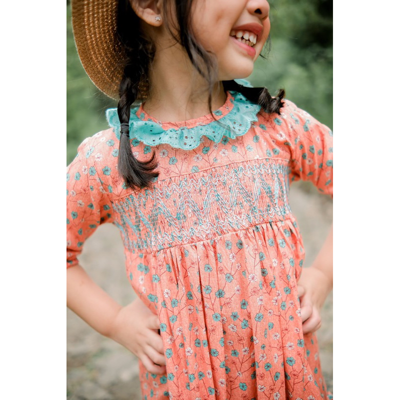 Kalunaku Floral Dress Anak 1-5thn / Dress Smocked Anak