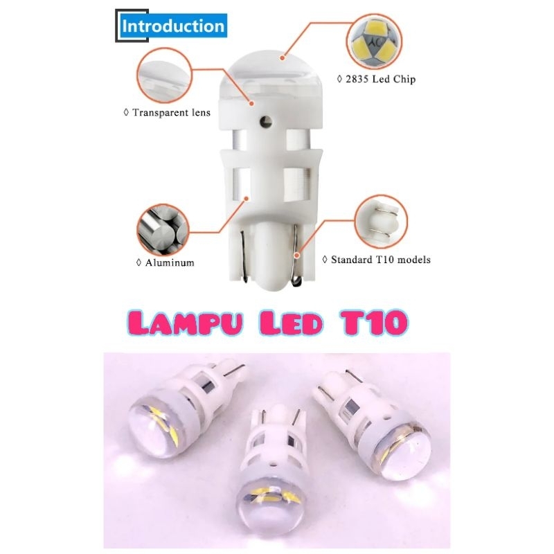 Lampu Senja Led T10 2825DW plafon plat nomer