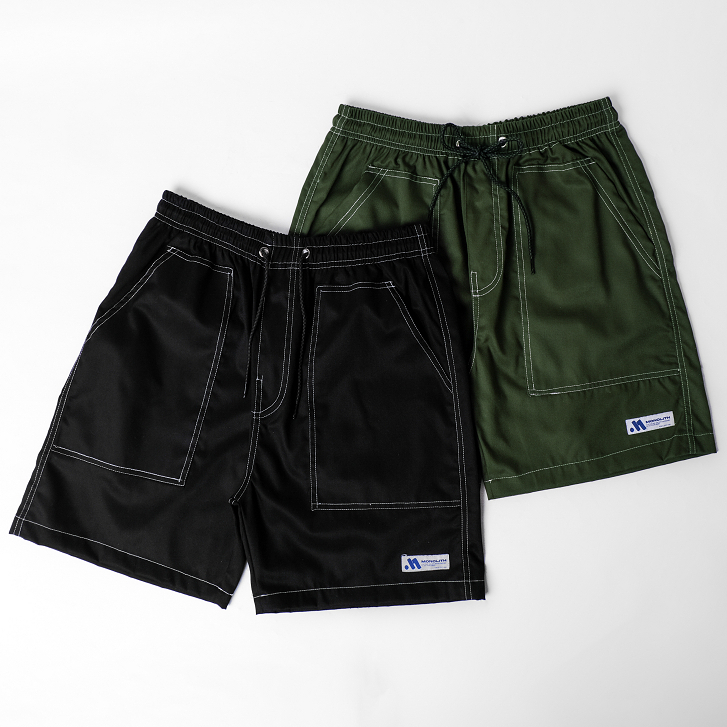 Monolith Celana Pendek Pria - Board Short - Short Pant Carpenter Warna Hitam dan Navy Premium