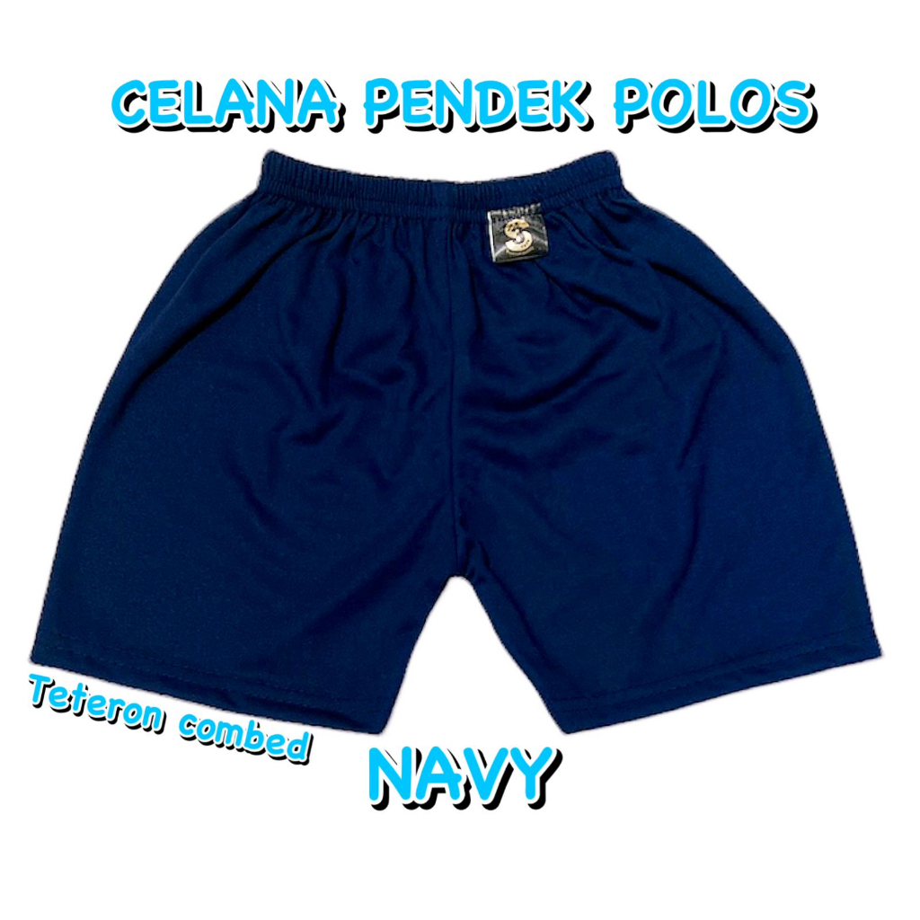 (1 KG MUAT 20 PCS) CELANA PENDEK POLOS SANTAI ANAK LAKI-LAKI/PEREMPUAN NAVY/NAVI