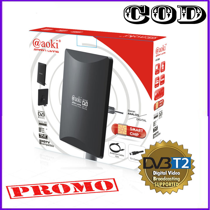 AOKI AT-3000 Antena Lcd Led 2 TV FULL HD SMART CHIP FREE Kabel 10M Bisa COD MURAH PROMO