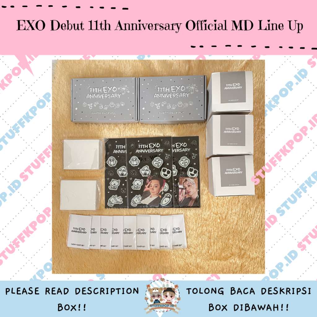 [stuffkpop.id] [READY STOCK,READ DESC.BOX] EXO Debut 11th Anniversary Official MD Line Up (EXO CUP, 
