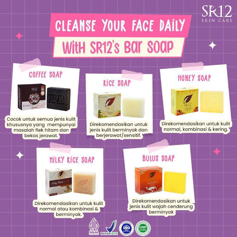 [ORIGINAL] Soap Bar All Varian SR12 | Coffe soap  sr12 | Rice Soap Facial Wash SR12 || bulus Soap Fa