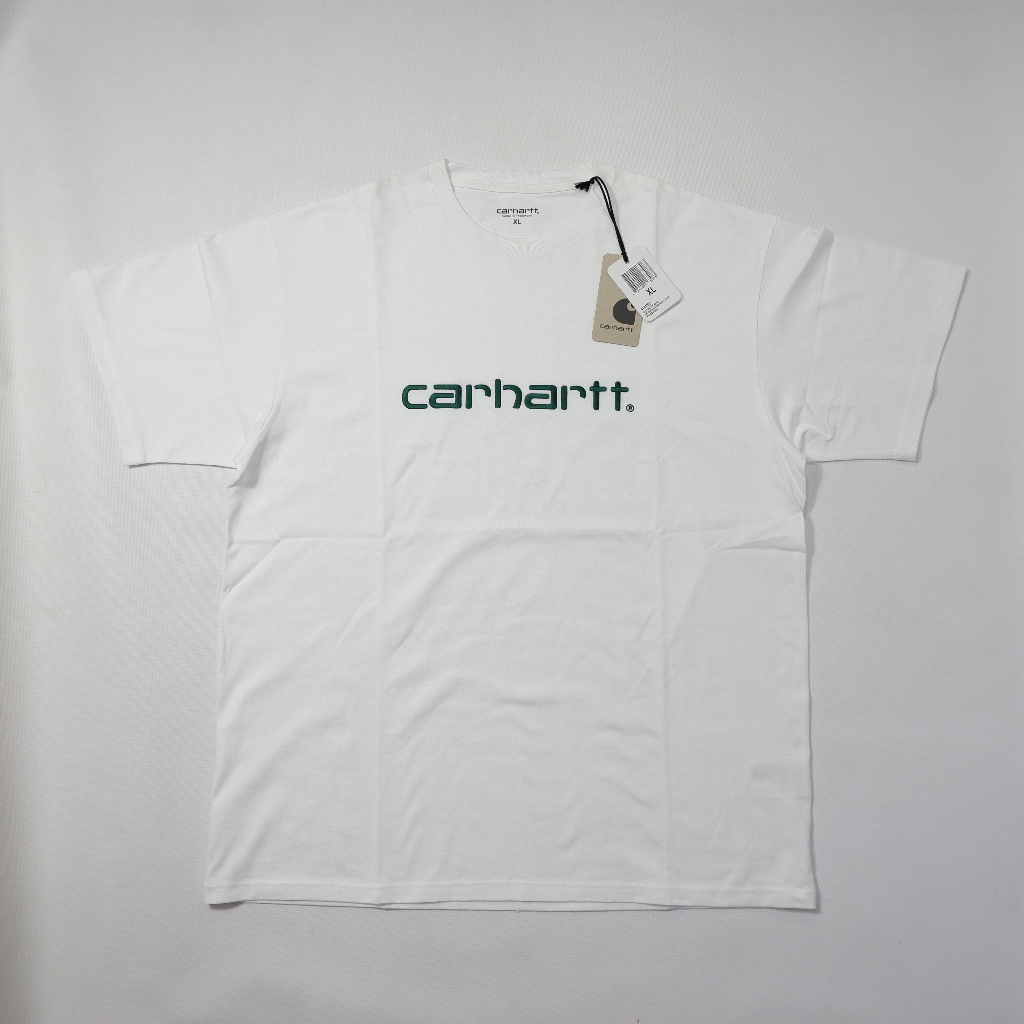 CARHARTT WIP SS23 S/S T-SHIRT EMBROIDERY WHITE GREEN