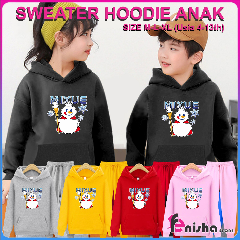 Sweater Hoodie Atasan Dan Setelan Anak MIXUE ICE CREAM Usia 4-14 Tahun Bisa Bayar Ditempat COD