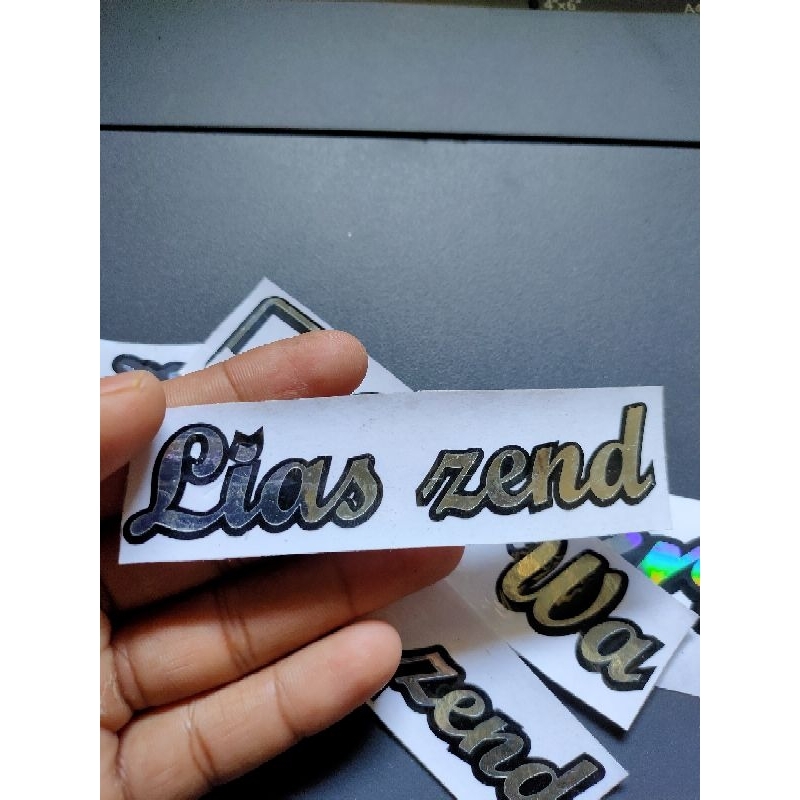 STIKER CUSTOM CUTTING WARNA SILVER LINE HITAM BISA REQUEST NAMA/TEXT SEMAUNYA.