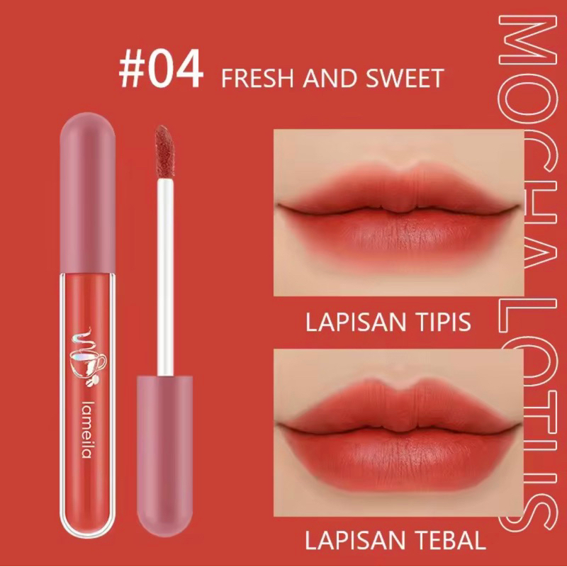 LAMEILA NUDE 1041 LIP GLAZE TAHAN AIR SWEATPROOF ANTI LENGKET 6 WARNA 1041