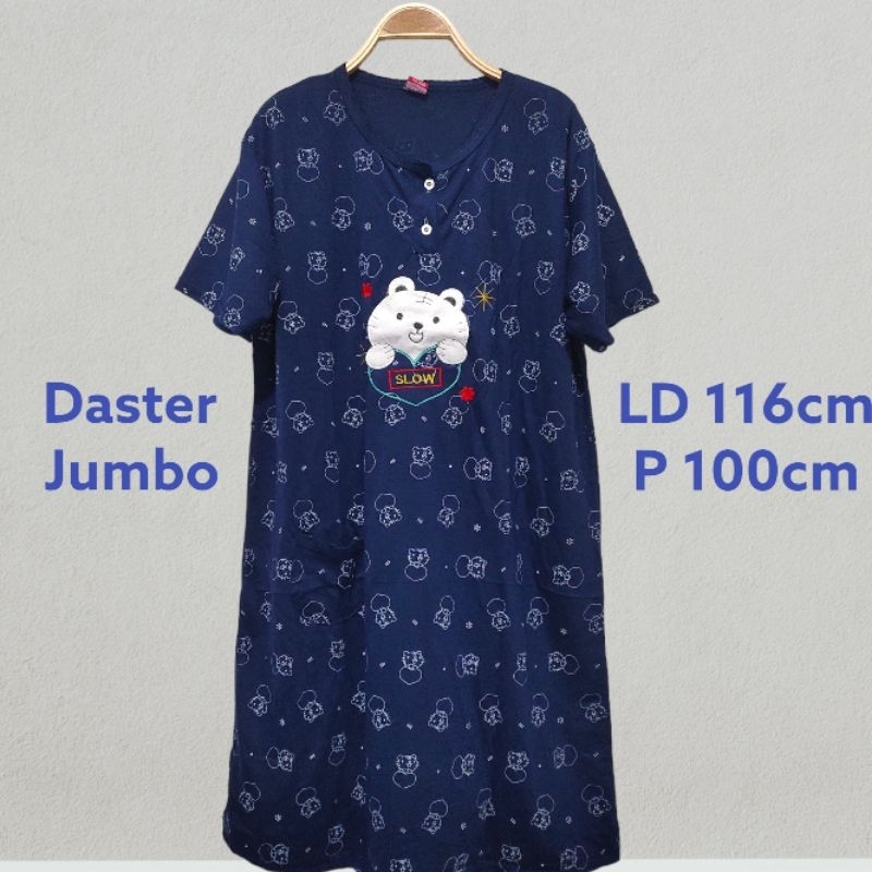 Daster Wanita Jumbo Bahan Kaos Tebal Motif 3XL LD 116cm