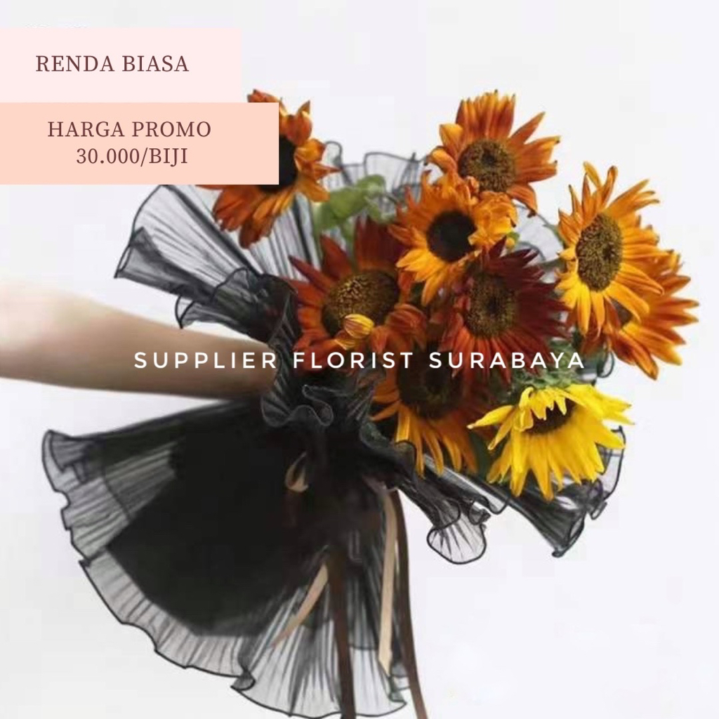 KAIN RENDA BUNGA SIMPLE BIASA, WRAP BUNGA KOREA PENAMBAH VOLUME PADA BUKET BUNGA TANGAN HANDBOUQUET