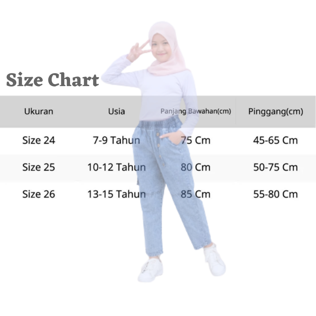 Celana Jeans Anak Perempuan Celana Jeans Panjang Pinggang Karet