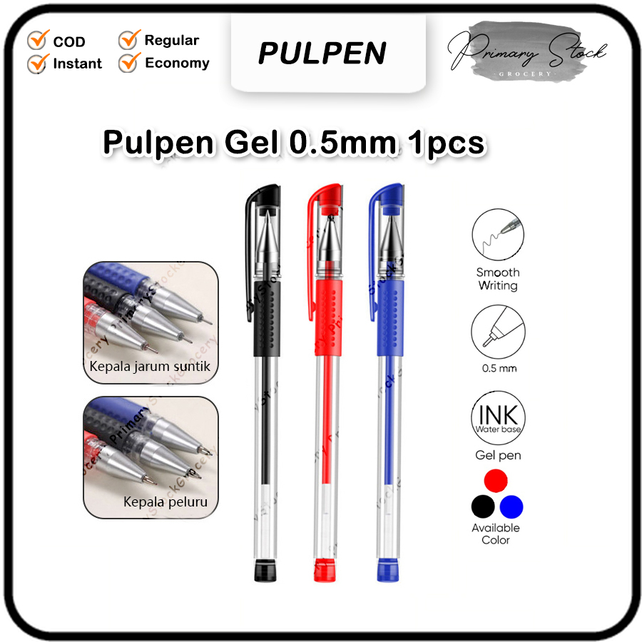 

Pena Gel Pulpen Jel MIMI 0.5mm Cair Hitam Merah Biru Standard Alat Tulis Stationary Bolpen Pen Murah