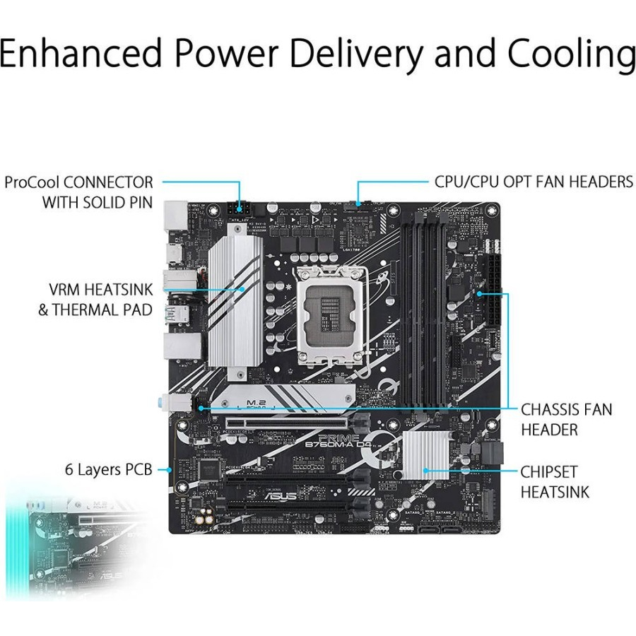 ASUS PRIME B760M-A D4 (Intel LGA 1700, Gen12, Gen13) DDR4