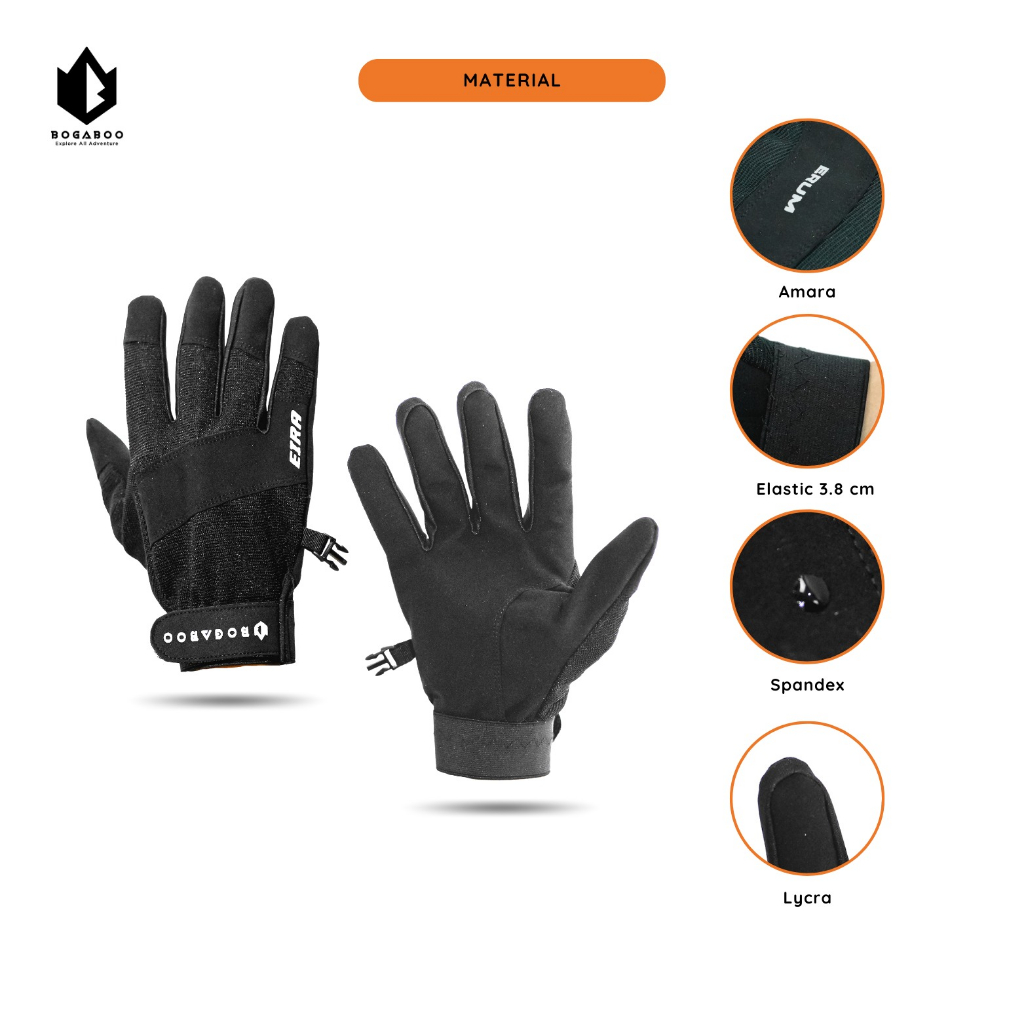 BISA COD SARUNG TANGAN BOGABOO EIRA - SARUNG TANGAN SEPEDA MOTOR TOUCHSCREEN  HANDPHONE - GLOVES ANTISLIP - GLOVES GYM FITNESS