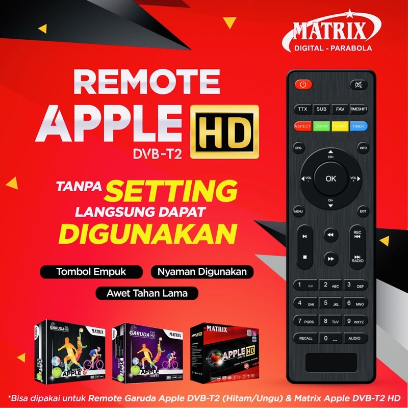 Remote set top box Matrix Apple Merah